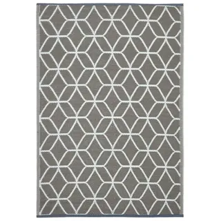 Homescapes Outdoor-Teppich 120 x 180 cm Grau/Weiß