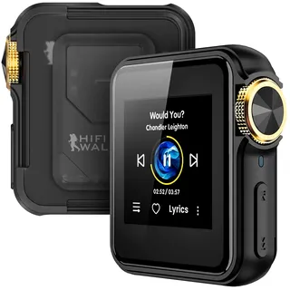 HIFI WALKER H2 Mini MP3 Player Bluetooth mit Hi-Res Audio, ESS9218 DAC, aptX/LDAC/UAT, Tragbarer Musikplayer mit Clip, Touchscreen, 64GB Speicher, Unterstützt bis zu 512GB,Schwarz