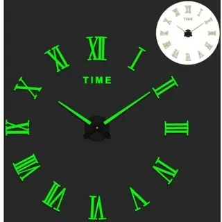 Wanduhr, 3d-uhr, Diy-uhr Im Modernen Design (50–70 Cm), Fluoreszierend, Geeignet Für Wohnzimmer, Schlafzimmer Und Büro