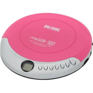 Roxx PCD 501 Tragbarer MP3-CD-Player mit Anti-Schock | LCD-Display, Wiederholfunktion, Stereokopfhöreranschluss | Rosa