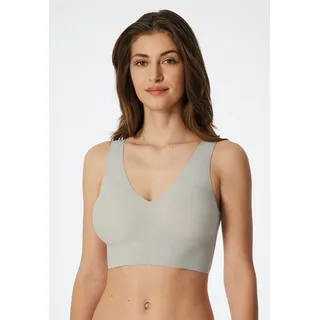 SCHIESSER Bustier Invisible Soft Microfaser, Lasercut-Abschlüsse, V-Ausschnitt grau 36