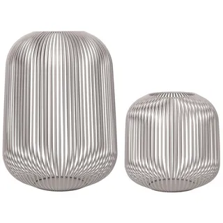 blomus Windlicht -LITO- 2er Set Laterne, Windlicht, Kerzenhalter (SET, 2 St., SIZE M,L), pulverbeschichtete Stahlstreben grau