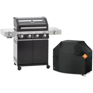 RÖSLE Gasgrill RÖSLE BBQ Gasgrill Videro G4-S Vario+ Schwarz mit Schutzhaube XL