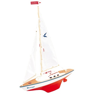 Paul Günther 1810 - Segelboot Sturmvogel, kleine Segeljacht zum Spielen, ca. 55 x 67 cm groß, hochwertig gefertigt und segelfertig montiert, für Badesee, Strand und Badewanne