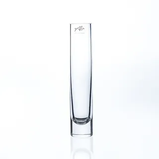 Sandra Rich Vase Glas Blumenvase Röhre schmal Glasvase -Solifleur-rund klar Ø 5 cm H 25 cm