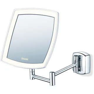 Kosmetikspiegel BEURER "BS 89" Spiegel Gr. B/H: 20 cm x 23,75 cm, silberfarben Kosmetikspiegel mit extra hellem LED-Licht