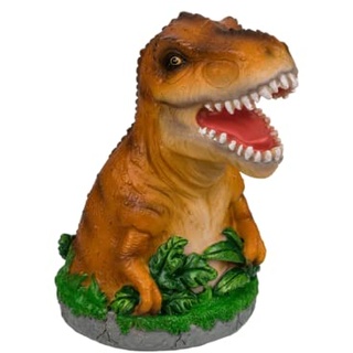 Dekohelden24 Poly Spardose als T-Rex in braun - Spar-Dino - Dinosparbüchse - Saving-Box, Größe L/B/H: ca. 9 x 9 x 14 cm