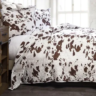 Carstens, Inc. Western Aztec Country Bettwäsche-Set Southwestern Mikrofaser Kuh Print Quilt Set Wrangler Western Rindsleder Twin