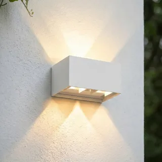 LINDBY Außenleuchte Metall 20 x 10 cm spritzwassergeschützt weiß