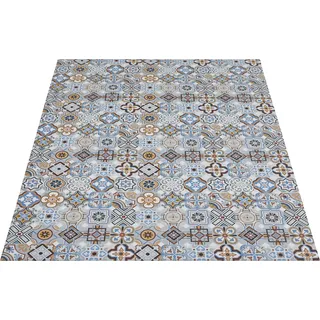 ANDIAMO Vinylteppich "Marrakesch" Teppiche abwischbar, rutschhemmend, Fliesen Design, auch als Läufer erhältlich Gr. B/L: 120 cm x 170 cm, 5 mm, 1 St., blau (blau, grau) Küchenteppiche