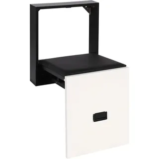 35.5*36.5 CM Klappstuhl hocker klappbar wandklappstuhl Faltbarer Wandhocker Wandmontierter Schuhwechselhocker ultradünner Eingang Stuhl Schuhe Stuhl Hocker Schrank Versteckte (Schwarz&Weiß&Holz)