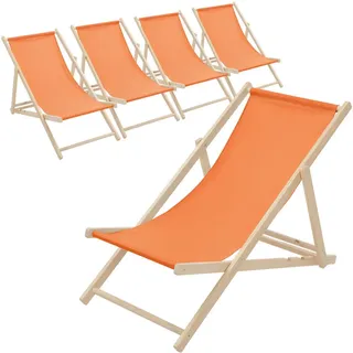 ECD Germany Liegestuhl 57,5 x 83 x 100 cm Orange