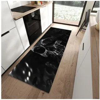 Primedeco Küchenläufer Küchenteppich Dunkler Totenkopf, Rechteckig, Höhe: 3 mm, rutschfest, waschbar & pflegeleicht schwarz 90 cm x 240 cm x 3 mm