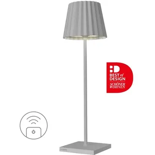 Sompex Akku-Tischleuchte Troll RC Aluminium Grau