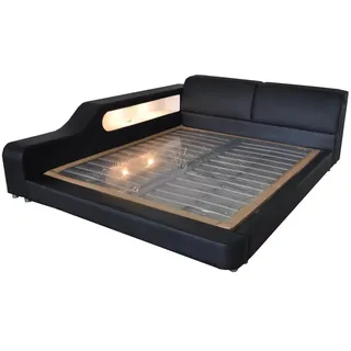 JVmoebel Polsterbett Luxuriöses Lederbett mit Polsterung und USB-Anschlüssen (Bett "LB8818), Made in Europa schwarz 220 cm