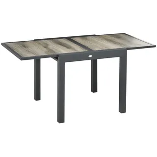 Outsunny Gartentisch Esstisch 160 x 80 x 75 cm Beige/Grau