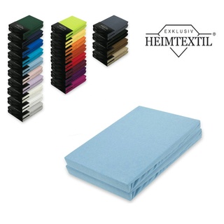 EXKLUSIV HEIMTEXTIL Doppelpack Jersey Spannbettlaken Premium Hellblau 60 x 120 - 70 x 140 cm