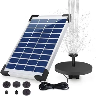 Tuserxln – Schwimmender Solar-gartenbrunnen, Solar-teichpumpe Mit Akku, Für Garten, Aquarium, Vogeltränke, Teichbrunnen