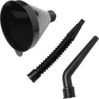 Universaler schwarzer elastischer Trichter mit Sieb, 3-teilig, 13 cm