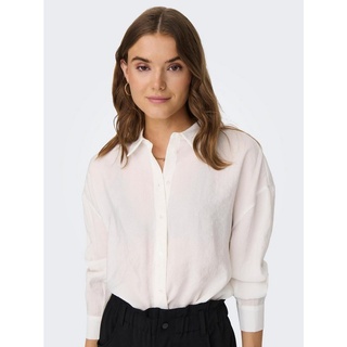 ONLY Blusenshirt Langarm Bluse Weites Oversize Hemd Shirt ONLIRIS 5635 in Weiß-3 weiß L (40)