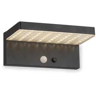 Kiom Außen-Wandleuchte Solar Wandleuchte Limanu schwarz Sensor 600 lm, Bewegungsmelder und Dauerlicht, LED, LED-Leuchtmittel fest verbaut, warmweiß schwarz