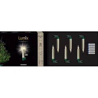 KRINNER LUMIX Superlight Mini Metallic, kabellose LED Christbaumkerzen, Erweiterungs-Set mit 6 Kerzen, Cashmere, Art. 75555 -