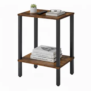 Relaxdays Beistelltisch Braun Schwarz Industrial 55 x 38 x 30 cm