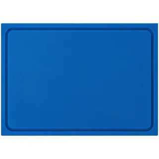 Muvell Schneidebrett Kunststoff HDPE500 | Blau 60x40x2 cm | Schneidbrett | Gastro Profi HACCP Fisch Küchenbrett | 1 Seite mit Saftrinne |