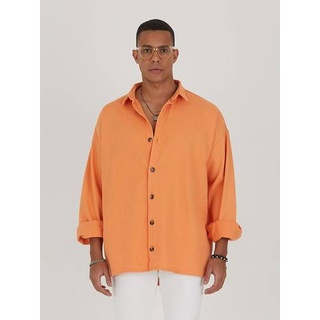 Jeanshemd Oversize Cotton Hemd 100% Baumwolle S Orange