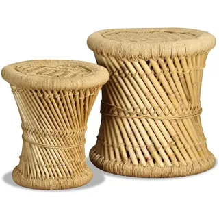 vidaXL Sitzhocker 2 Stk. Bambus 43 x 0 x 0 cm Braun