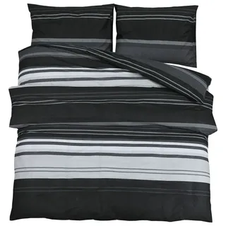vidaXL Damari Baumwolle Schwarz 240 x 220 cm + 60 x 70 cm