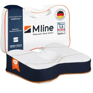 M LINE Orthopädisches Testsieger Kopfkissen - 50x35cm Athletic Pillow mit Butterfly-Design gegen Nackenschmerzen - Memory Foam Seitenschläferkissen