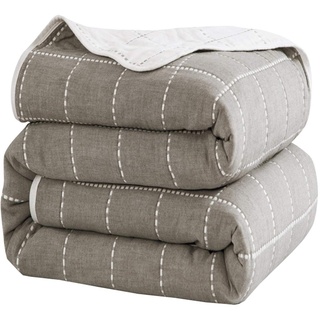 Hayisugal Kuscheldecke zweiseitig Tagesdecke Bettüberwurf 100% Baumwolle Kinder Überwurf Decke Baumwolldecke Bunte Decke Kinder Bettdecke Decken Winter Decke Sofa Decke (Grau, 120 x 150cm)