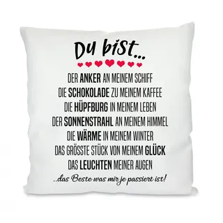 Herzbotschaft Dekokissen Kissen mit einseitigem Motiv du bist der Anker, Kissenhülle mit Füllung