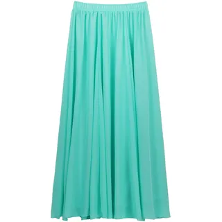 Damen Chiffon Langer Rock Strandrock Maxirock Chiffonrock Damenrock für Sommer Strand Alltag Party Rocklänge 90cm - Einfarbig Türkis - 34-40