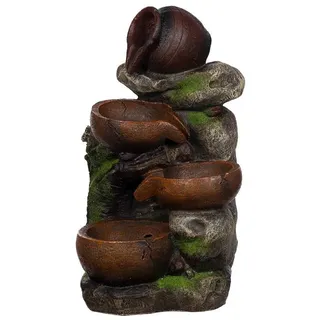 BIRENDY Dekofigur Brunnen Steine mit 3 LEDs G53-17085 Brunnen2 Dekobrunnen Springbrunnen