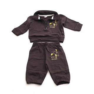 YESET Anzug Baby warme Anzug (2-tlg) Fleece-Pullover Hose lang Kinder BFL braun 3-6 Monate - 62-68 cm