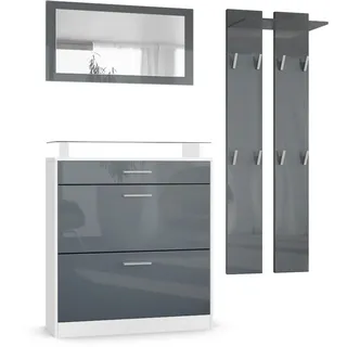 GARDEROBE Loret Front in Grau Hochglanz