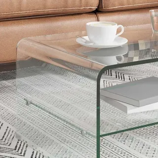 vidaXL Beistelltisch Transparent Glas 98 x 45 x 31 cm