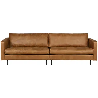 Woood 3-Sitzer Sofa Recycling-Lederfaser-Verbundstoff Cognac