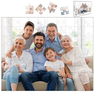 Uniqora Foto Puzzle Personalisiert 60/120/200/500/1000 Teile,Personalisiertes Puzzle aus eigenen Fotos, Personalisiertes Holz mit Bild Geschenke für Weihnachten Hochzeit Geburtstag Familie