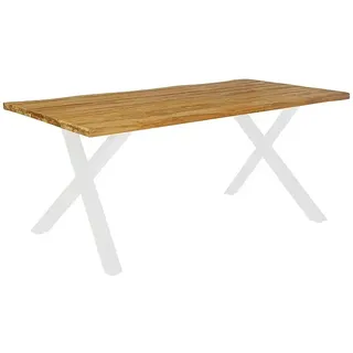 Sunfun Garten-Tischplatte  (L x B: 180 x 90 cm, Teak, Baumkante)
