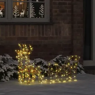 Festnight Beleuchtet Außen Led Rentier mit Schlitten 160 Led Weihnachtsdeko Outdoor Figuren Led Rentier Outdoor Weihnachtsfiguren Garten Weihnachtsbeleuchtung Figuren Weihnachten Deko