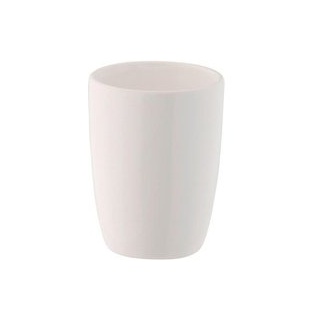 Zahnputzbecher weiß Keramik B/H/L/D: ca. 7,5x10x7,5x9 cm - weiß