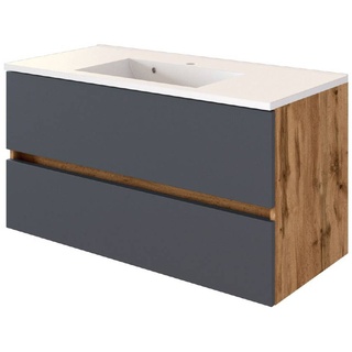 Held-Möbel Waschtischunterschrank Lucca Grau 100 cm