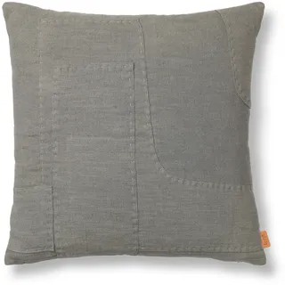 Ferm Living - Darn Kissen, 50 x 50 cm, blaugrau