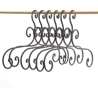 DESIGN DELIGHTS 6 Vintage KLEIDERBÜGEL Amelie | Metall, antik-braun, 41x24cm (BxH) | Kleiderhaken Set Shabby Chic, Landhaus Garderobenhaken, Flurhaken, Garderobe