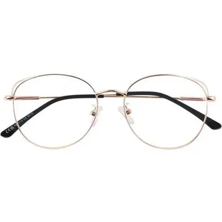 Brille Damen Vintage Metallgestell Katzenauge Fake Brille