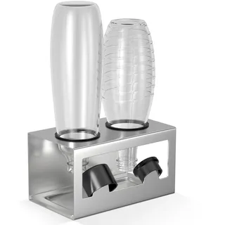 Flaschenhalter Edelstahl Abtropfgestell für SodaStream Crystal Emil 2 Flaschen