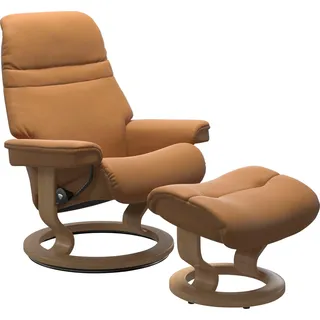 Relaxsessel STRESSLESS "Sunrise", braun (new caramel), B:75cm H:100cm T:73cm, Sessel, Relaxsessel, mit Classic Base, Größe S, Gestell Eiche